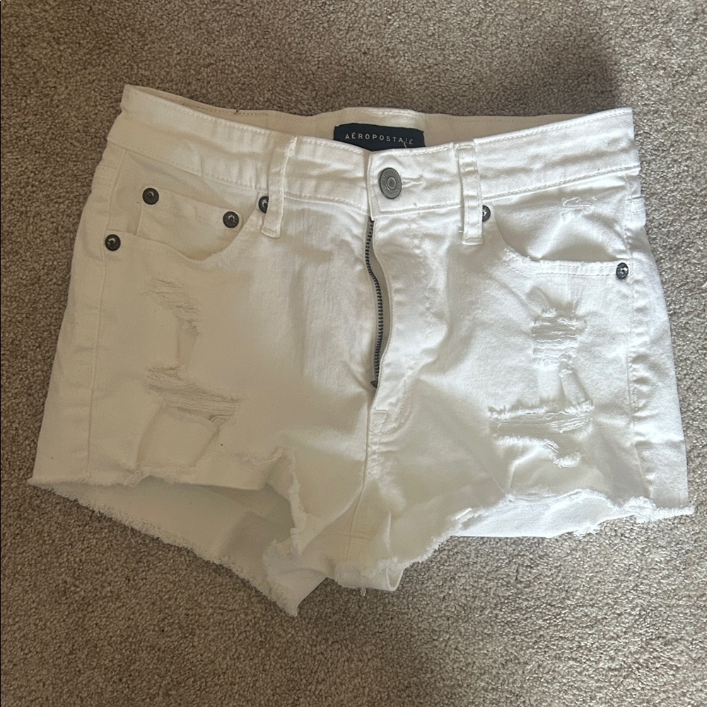 Aeropostale Women's White Jean Shorts